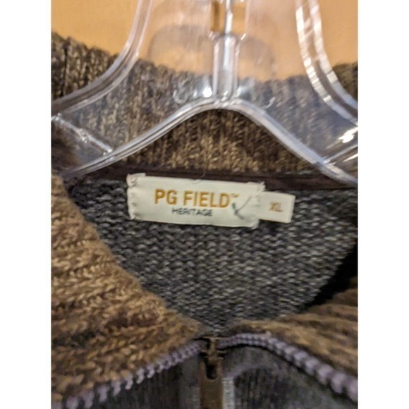 PG Field Sweater Mens XL Extra Large Gray Quarter Zip Pull-Over - Picture 4 of 4